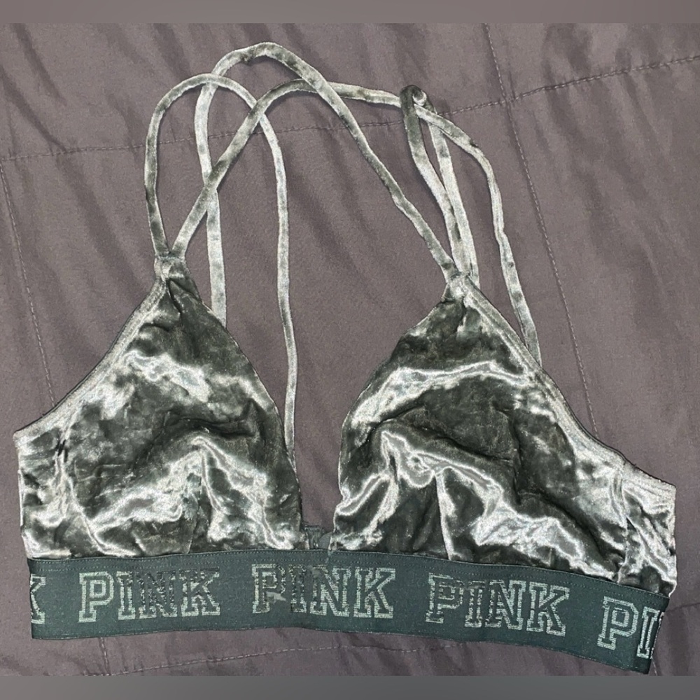PINK Victoria's Secret Shimmer Velvet Bralette